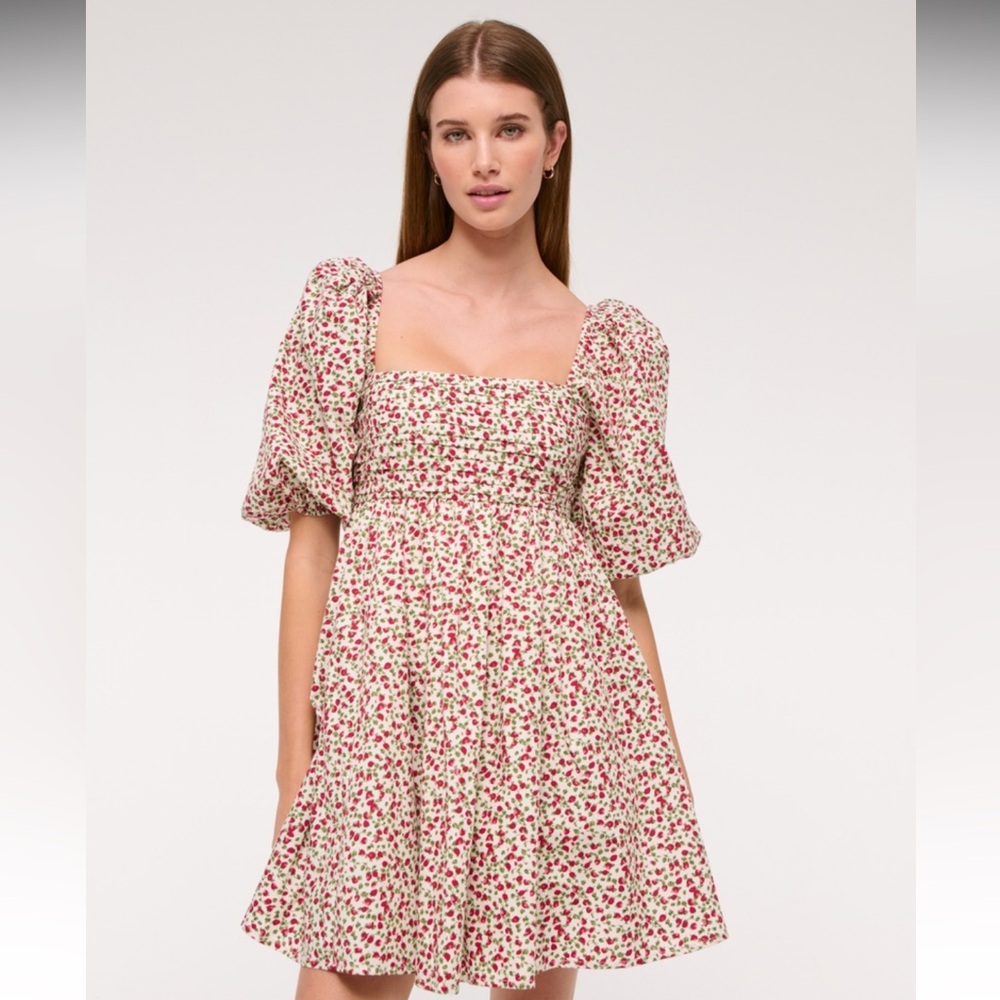 A&F Emerson Poplin Puff Sleeve Mini Dress